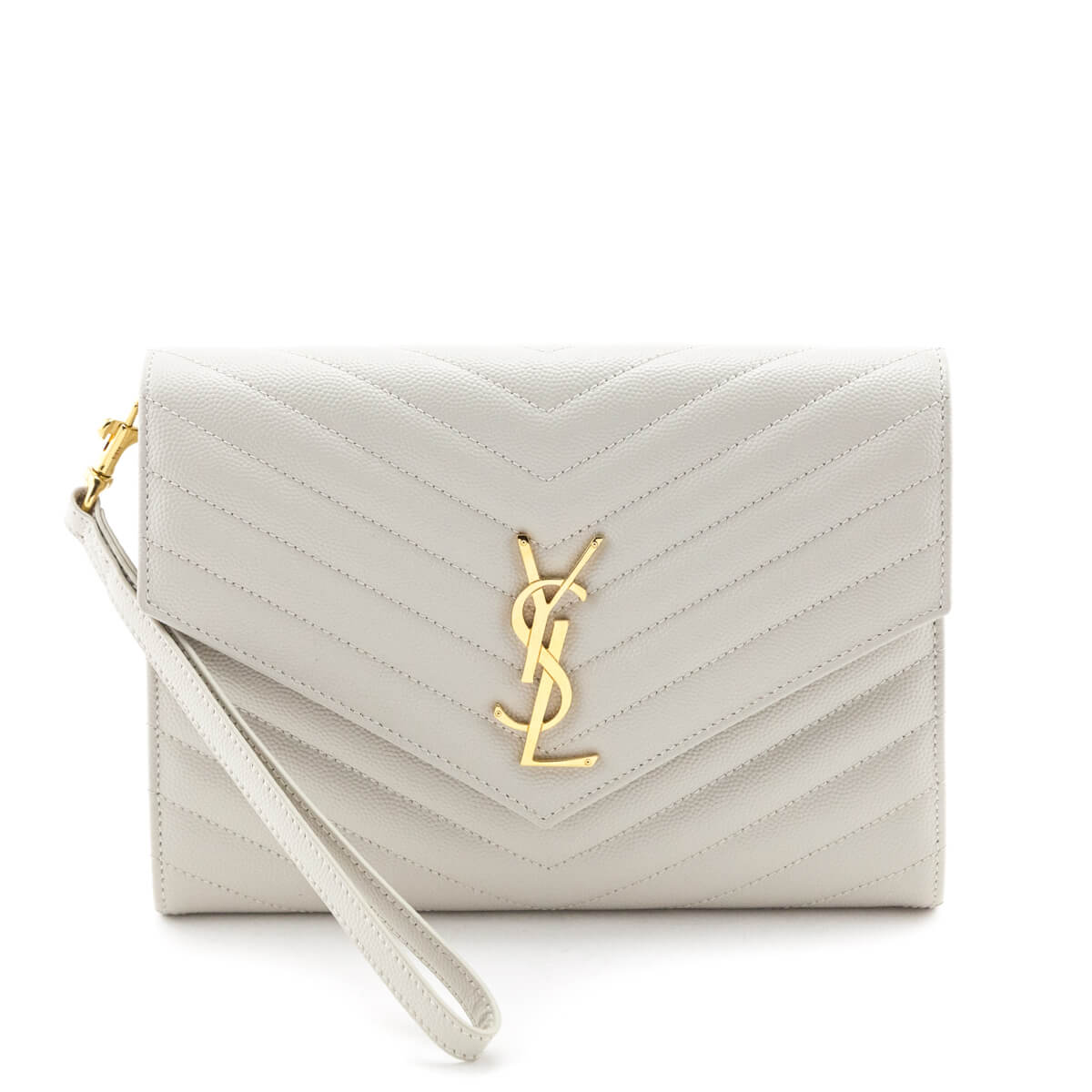 YSL Saint Laurent Trending Crema Soft Grain De Poudre Chevron Matelasse Shoes