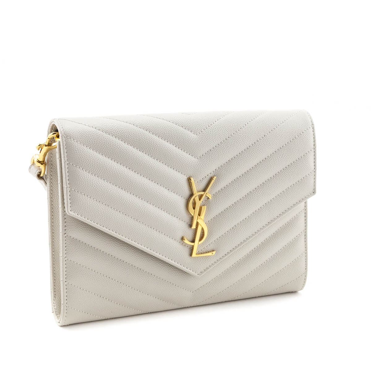YSL Saint Laurent Trending Crema Soft Grain De Poudre Chevron Matelasse Shoes