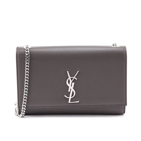YSL Saint Laurent Trending Earth Grey Grain De Poudre Kate Medium Chain Travel Bag
