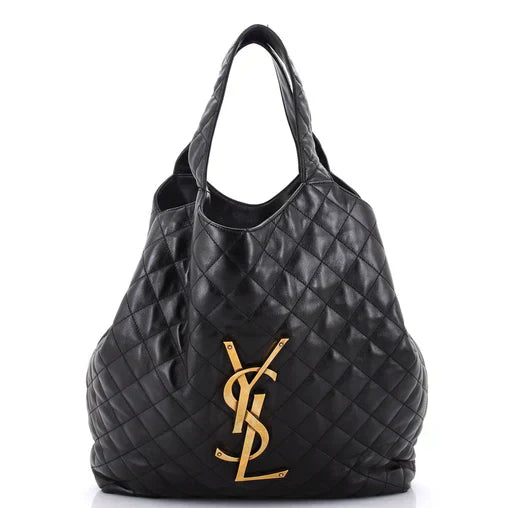 YSL Saint Laurent Icare Shopping Tote Leather Quilted Maxi Crossbody Bag