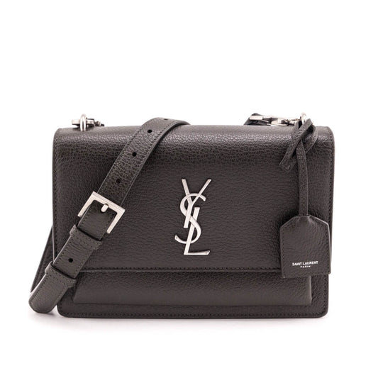 YSL Saint Laurent Trending Kaki Grained Calfskin Sunset Satchel Monogram Medium Travel Bag