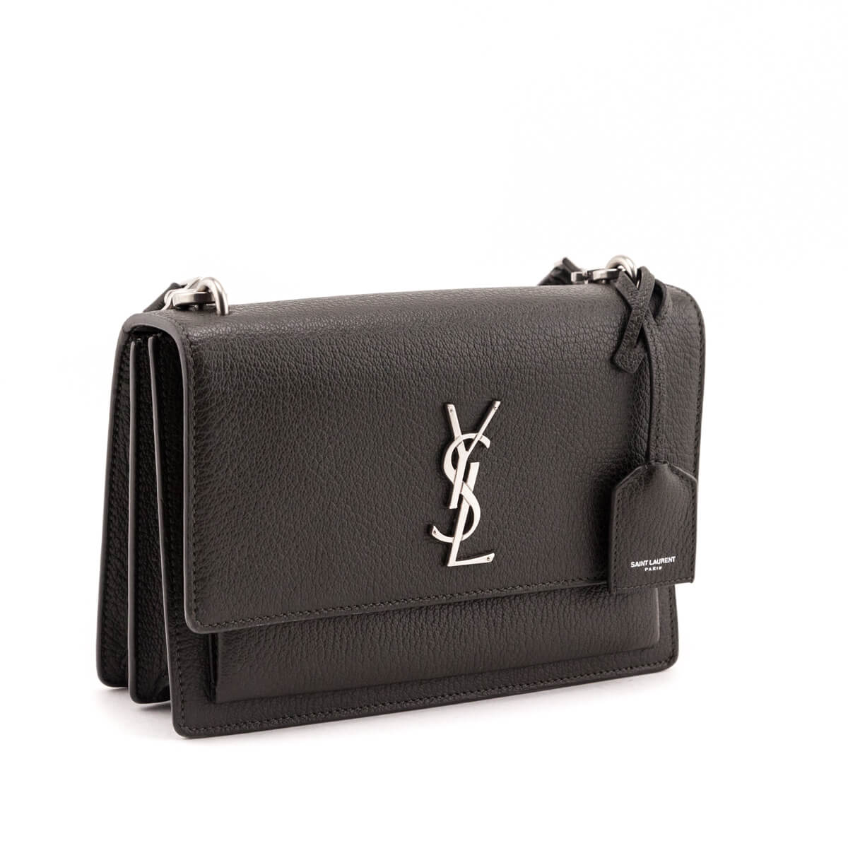 YSL Saint Laurent Trending Kaki Grained Calfskin Sunset Satchel Monogram Medium Travel Bag