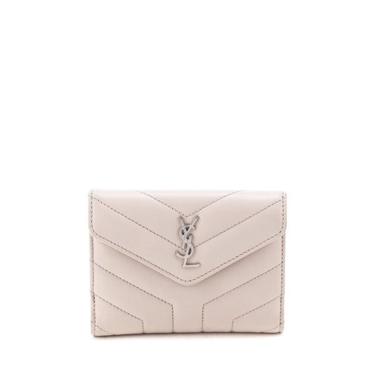YSL Saint Laurent Trending Marble Lambskin Loulou Compact Wallet Travel Matelasse Pink Travel Bag