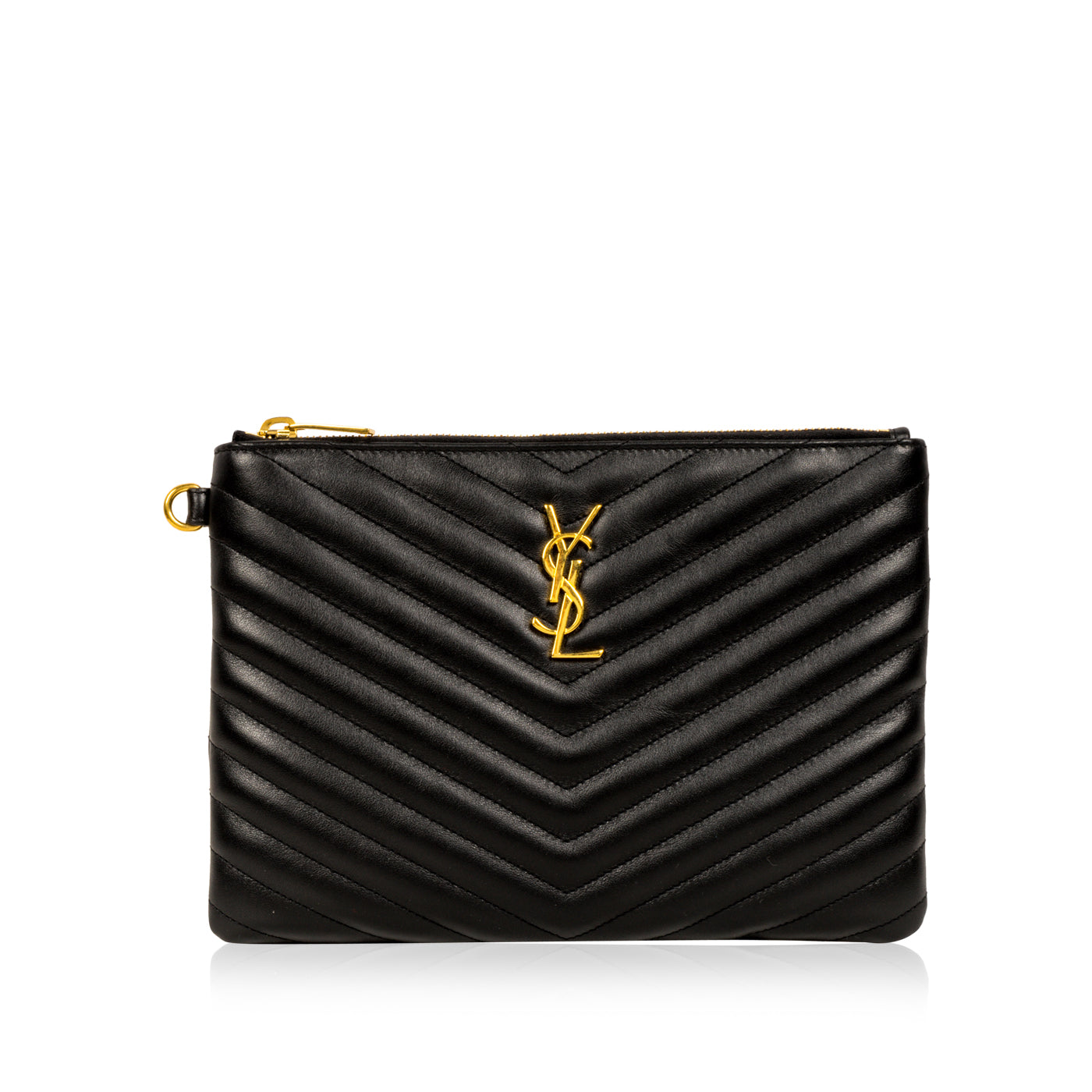 YSL Saint Laurent Chevron Clutch Clutch Bag