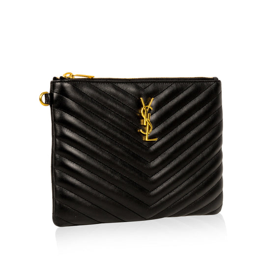 YSL Saint Laurent Chevron Clutch Clutch Bag