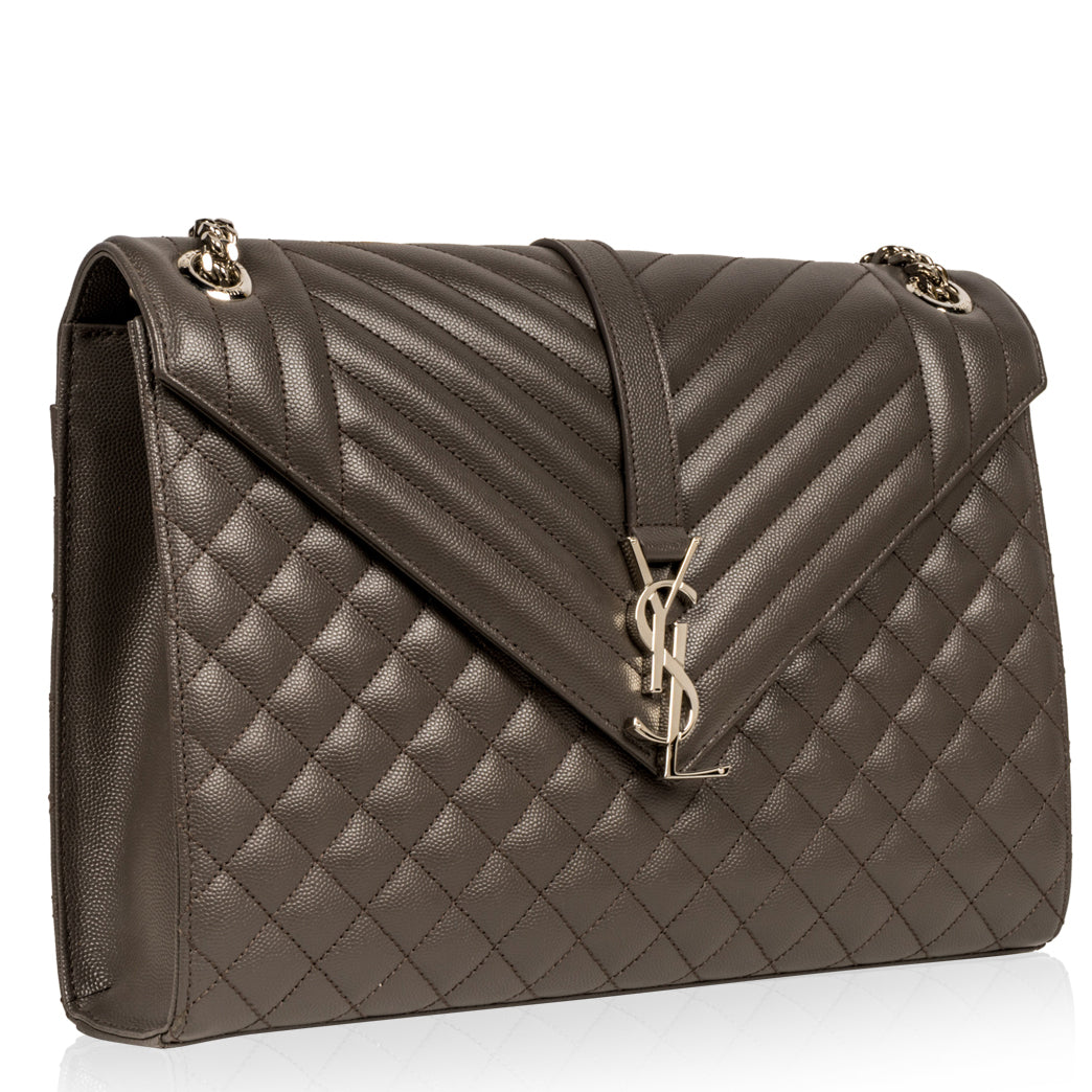 YSL Saint Laurent Cassandre Cross Stitching Crossbody Bag Quilted