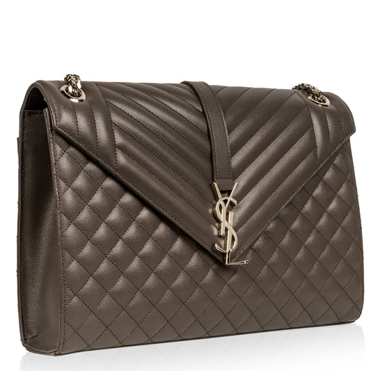 YSL Saint Laurent Cassandre Cross Stitching Crossbody Bag Quilted