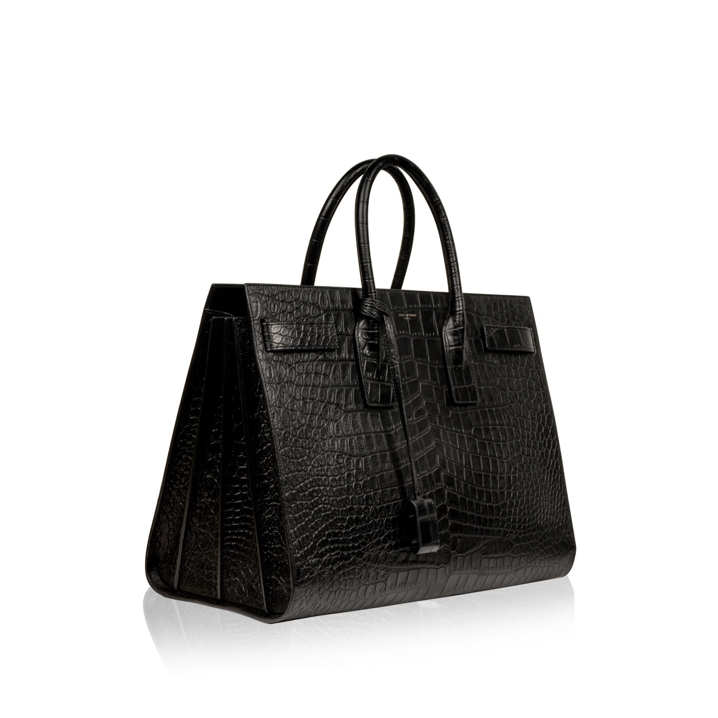 YSL Saint Laurent Sac De Jour Croc Shoulder Bag Large Embossed