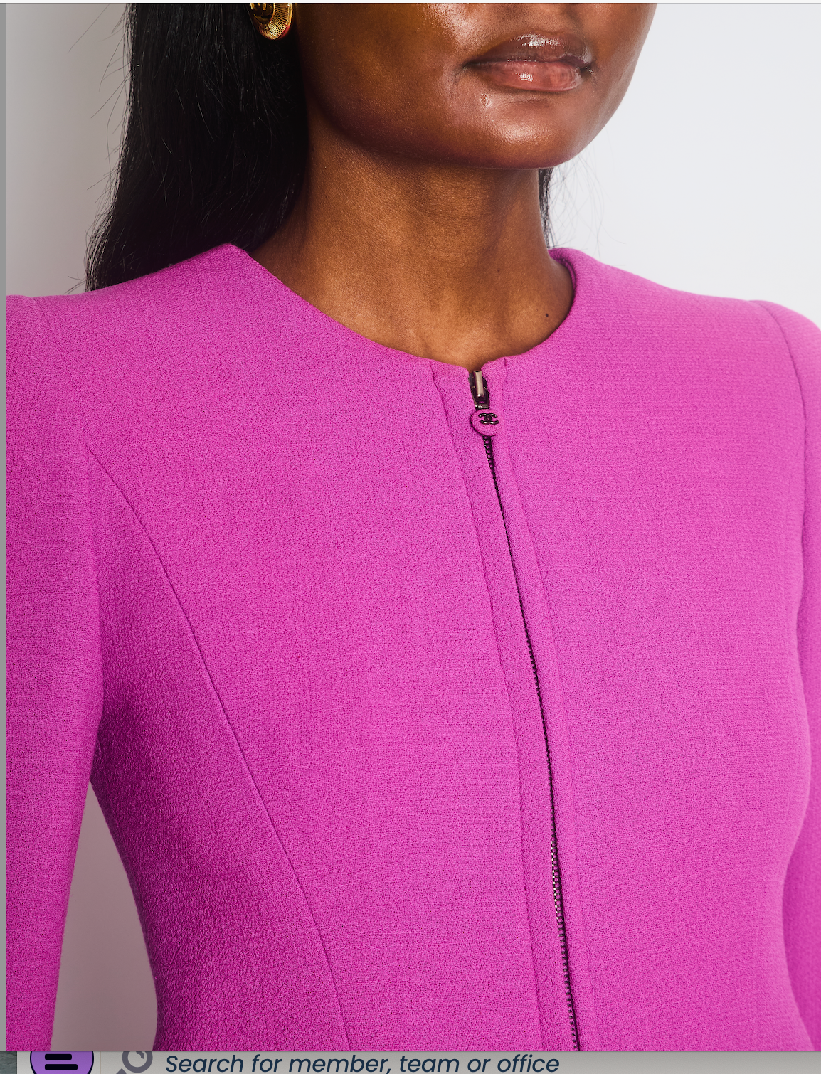 Chanel Purple Wool Skirt and Zip Jacket Set with Pocket Detail Set FR 34 (UK 6)