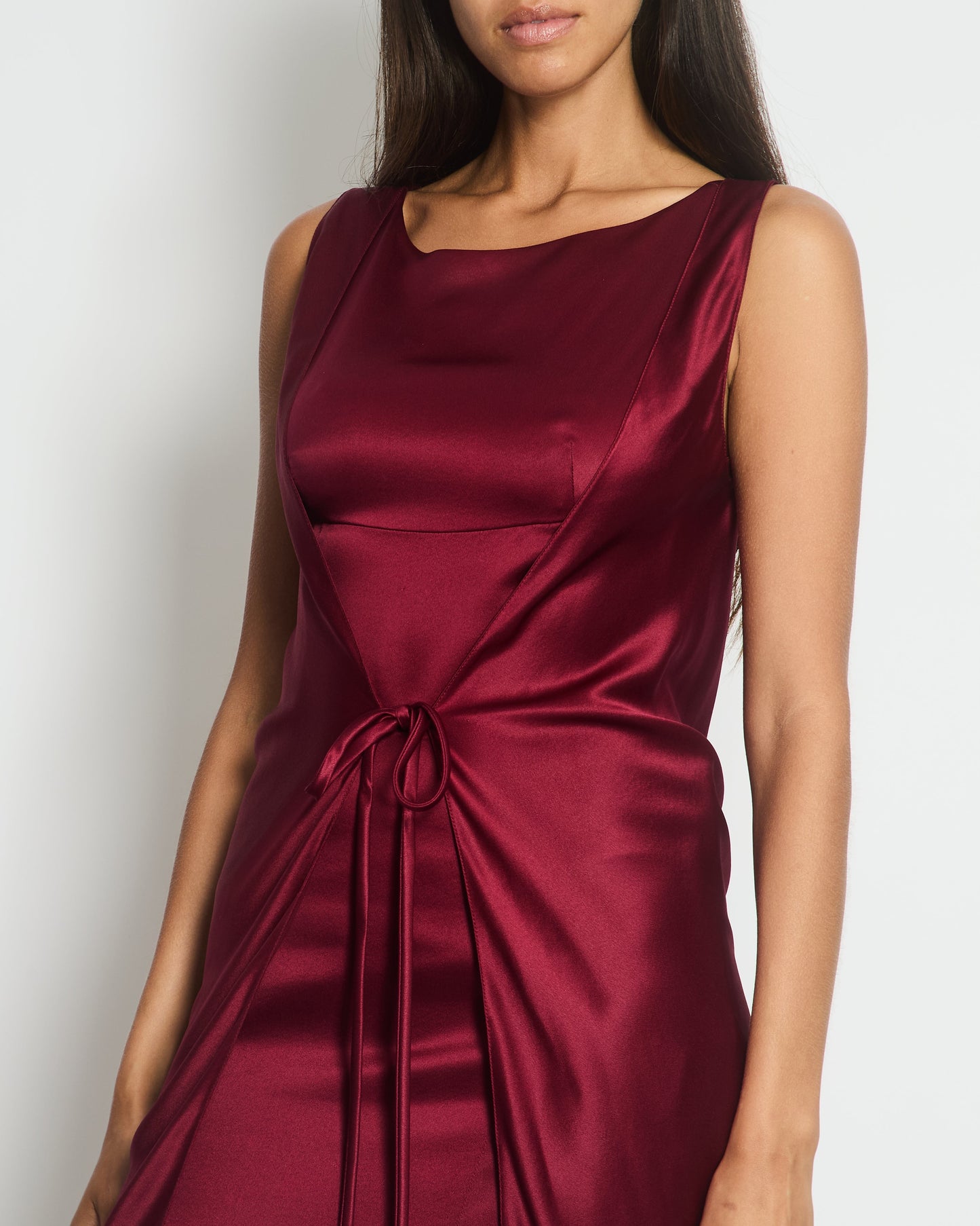 Chanel Burgundy Silk Wrap Dress Size FR 38 ( UK 10)