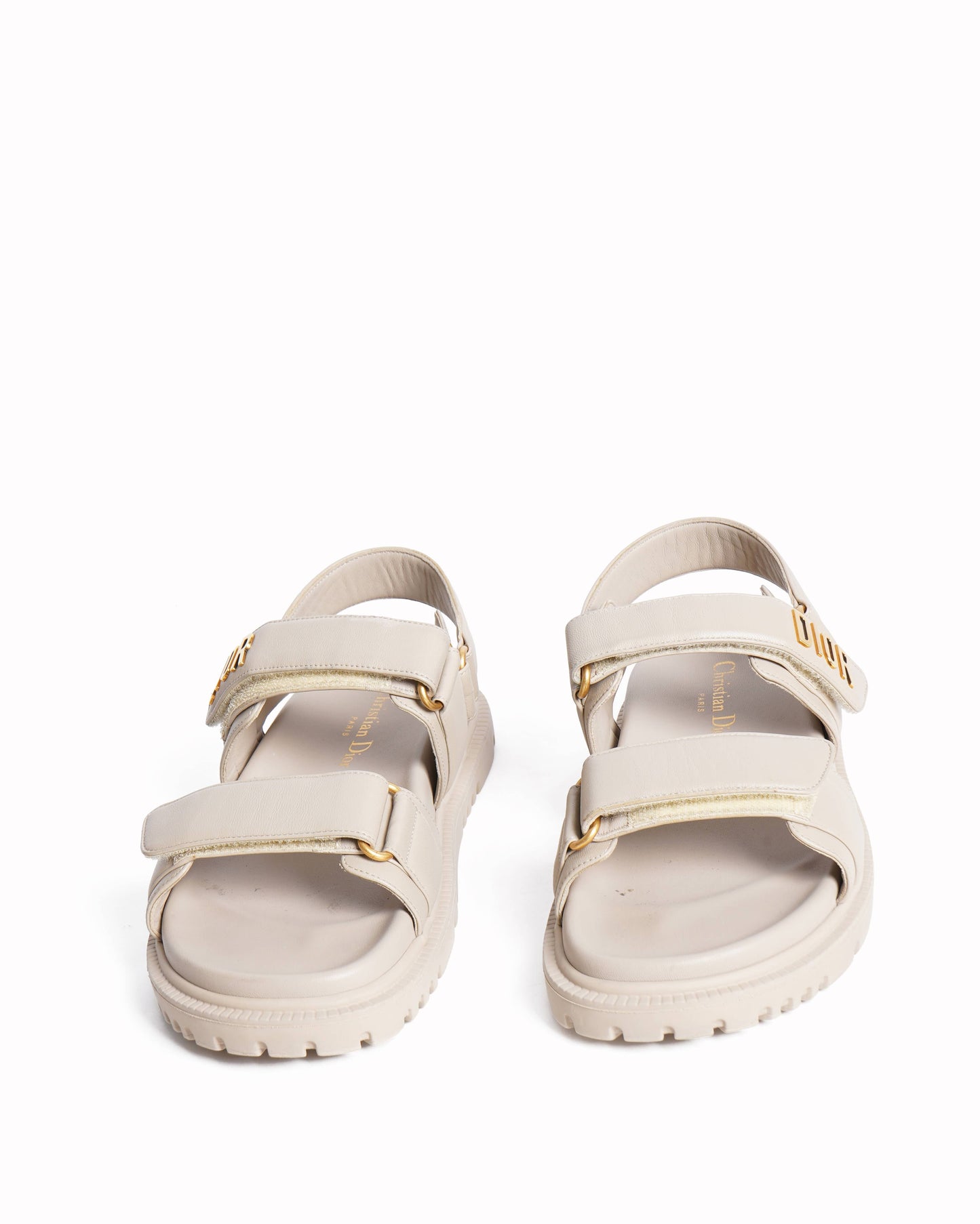 Dior Shoe Christian Sandals In Leather Lambskin Beige Shoes