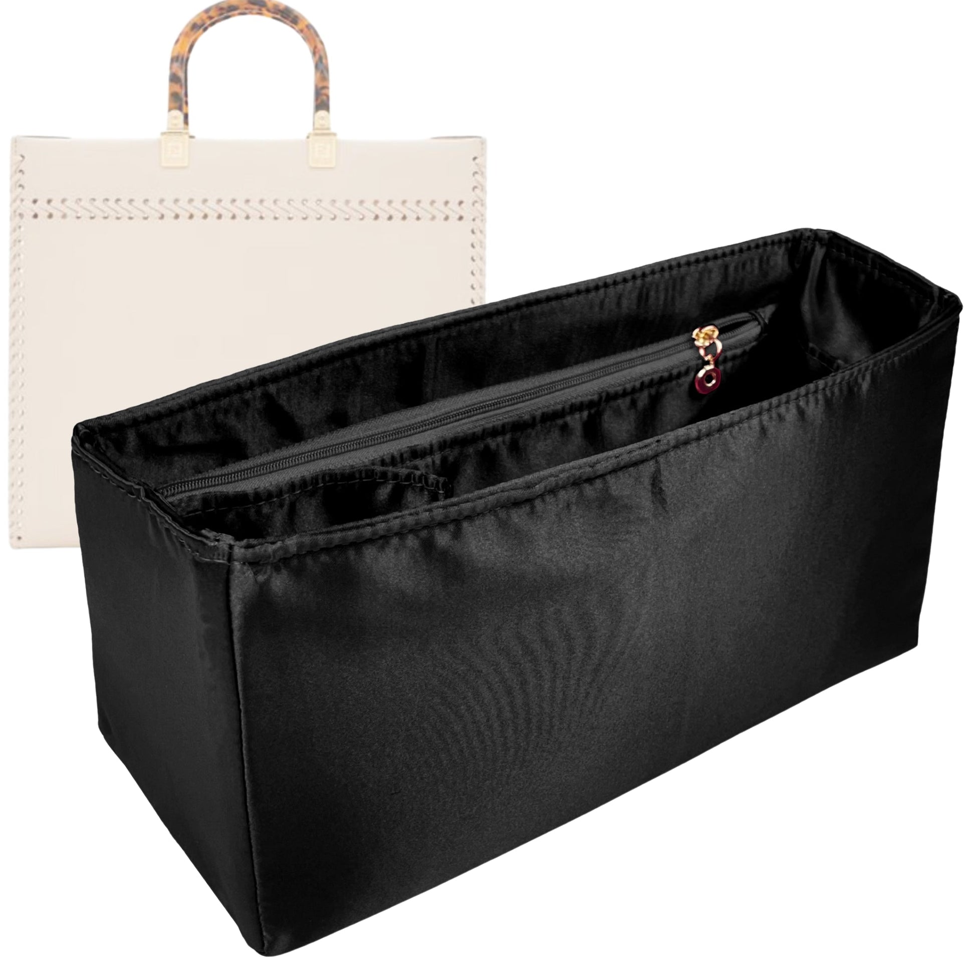 Fendi Handbag Organizer for Sunshine , Bag Insert Silk, Small Zip