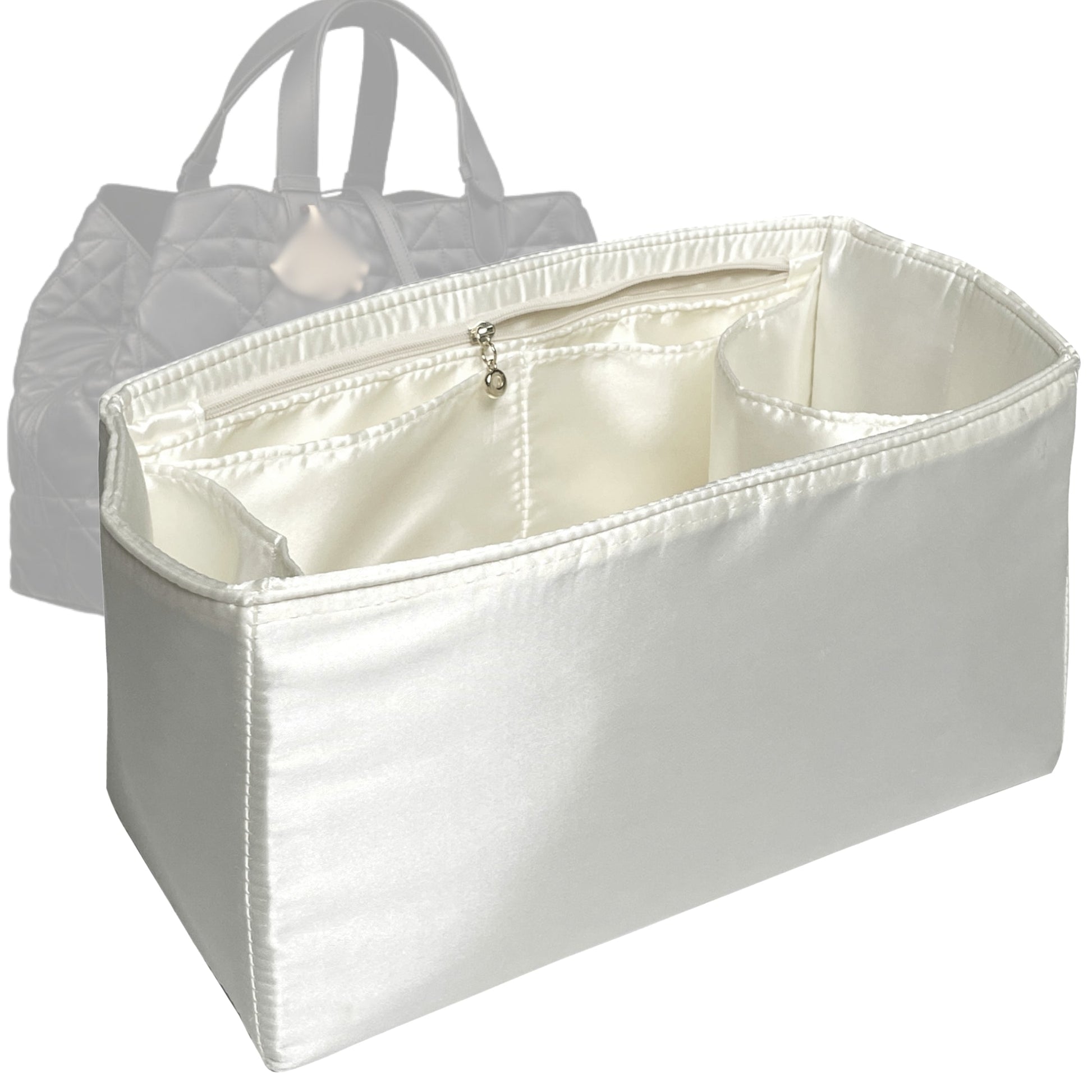 Dior Handbag Organizer for Toujours Bag, Bag Insert Silk, Small Zip