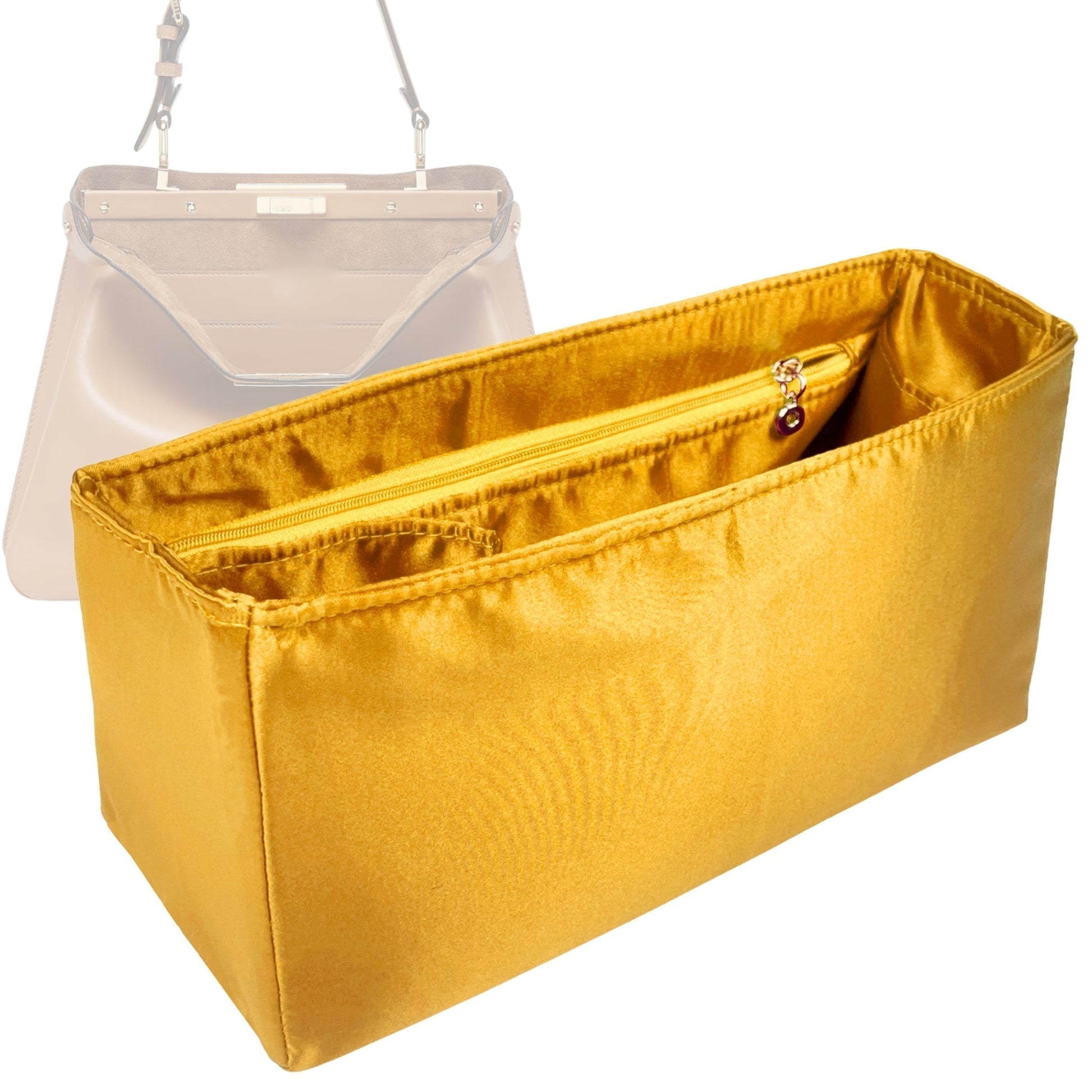 Fendi Handbag Organizer for Peekaboo X-Lite , Bag Insert Medium Trapezoid Shape W