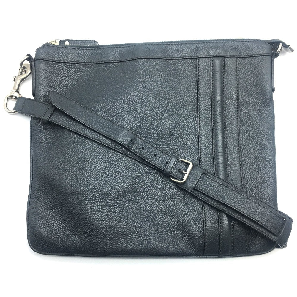 Gucci Dark No Gusset All Business Leather Gray Shoulder Bag