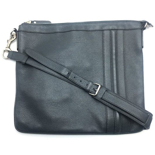 Gucci Dark No Gusset All Business Leather Gray Shoulder Bag