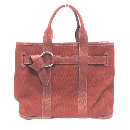 Hermes Tote Bag Bordeaux Petite Lettuce Women Leather Canvas