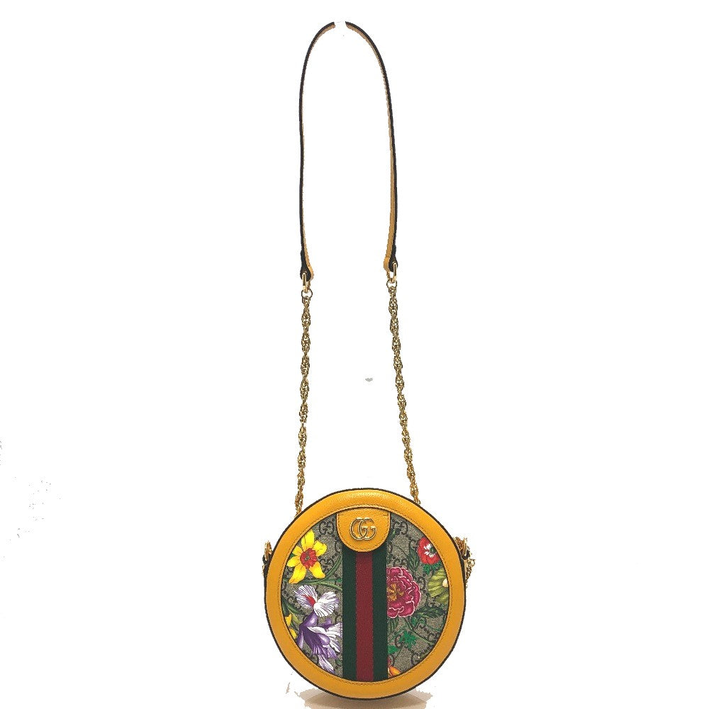 Gucci GG Supreme yellow GG flora Canvas Shoulder Bag