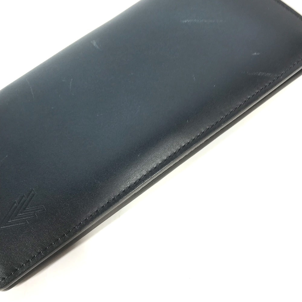 Louis Vuitton Long Purse M41899 Cuir Ombre Leather Navy Wallet Case