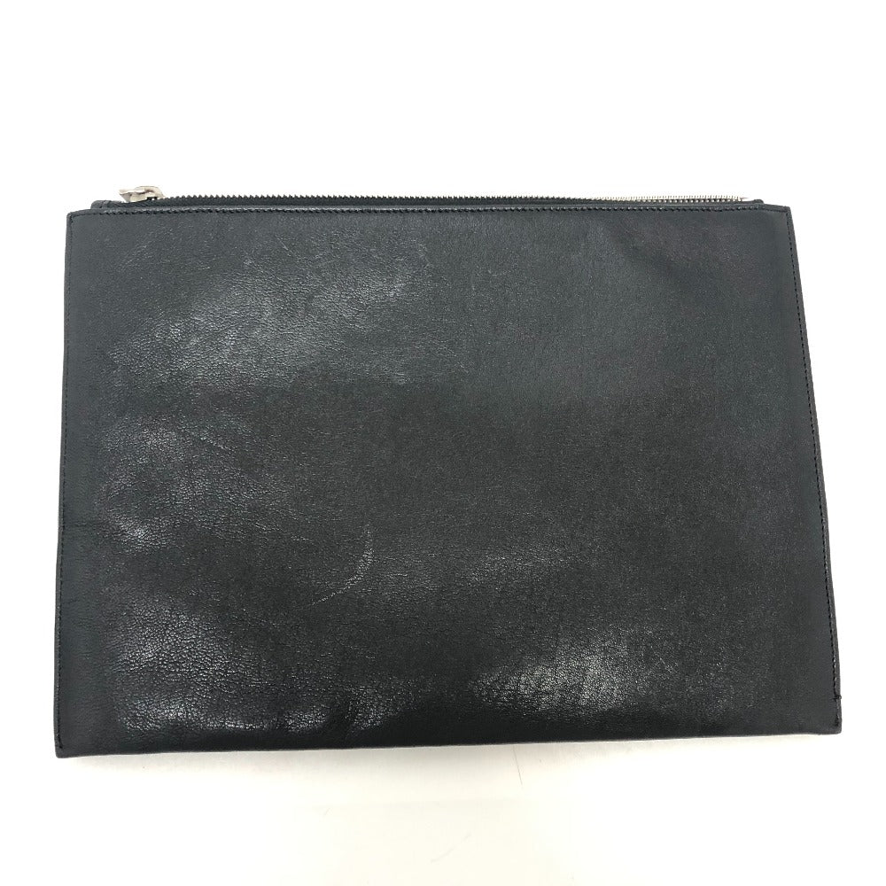 Saint Clutch Bag Star Patch Women Leather Black