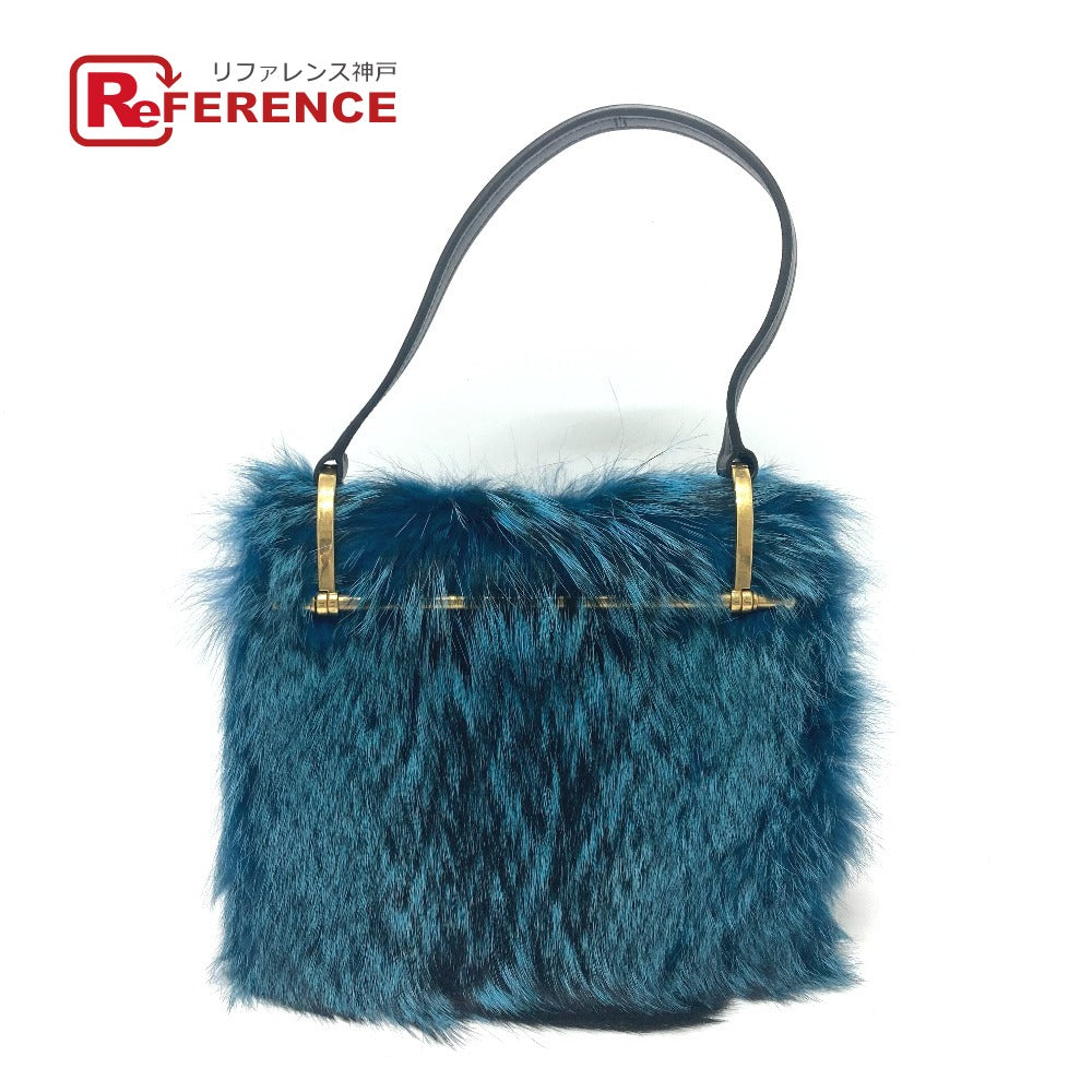 Shoulder Bag Fur, Fur Women Leather Blue