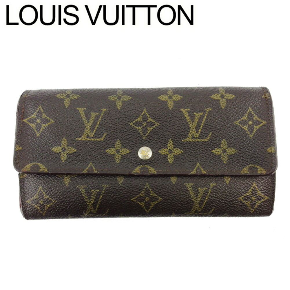 Louis Vuitton Long Purse M61724 Pochette Porto Brown Beige Gold Wallet Case T18968