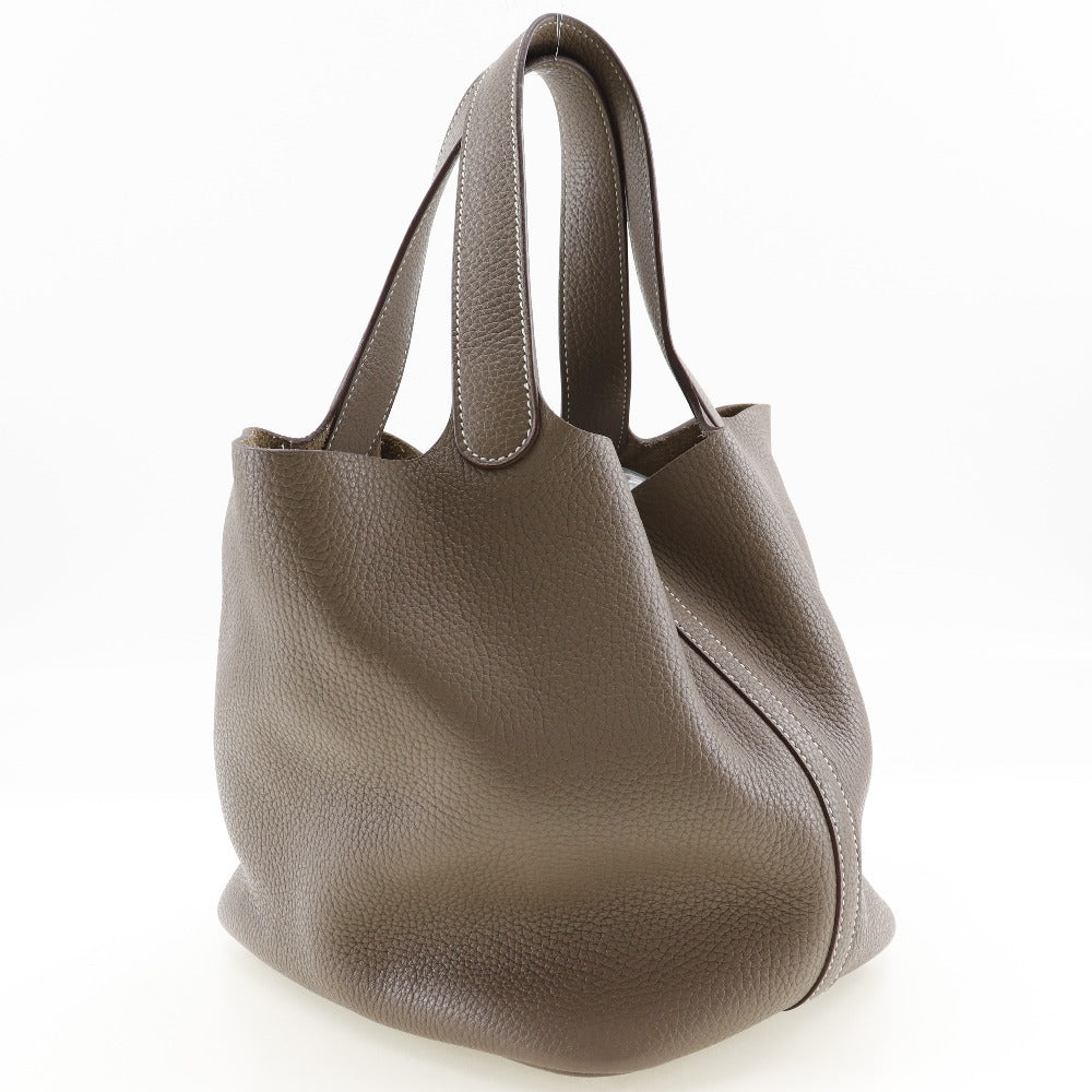 Taurillon Clemence Silvermetal Pico Lock Mm Women Tan Travel Bag