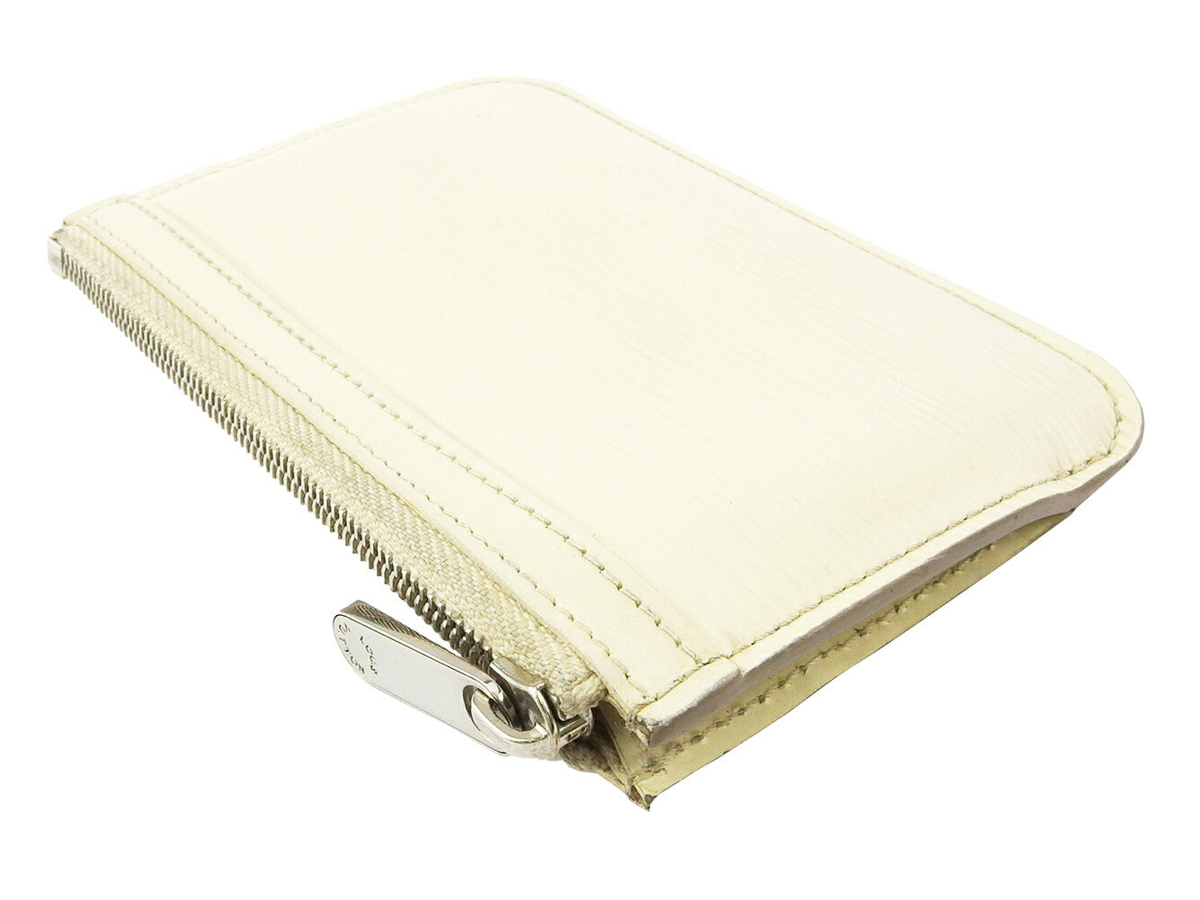 Louis Vuitton Coin M6660J Epi Pochette Crewe Leather White Clutch Bag