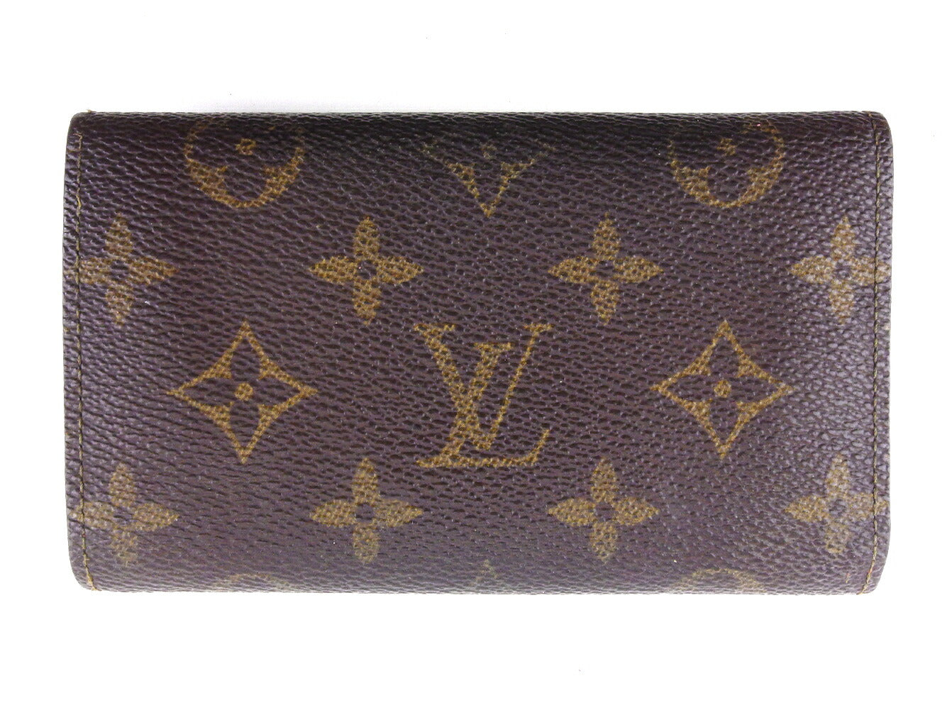 Louis Vuitton Bifold M61735 Porto Monezup Brown Beige Gold Wallet Case