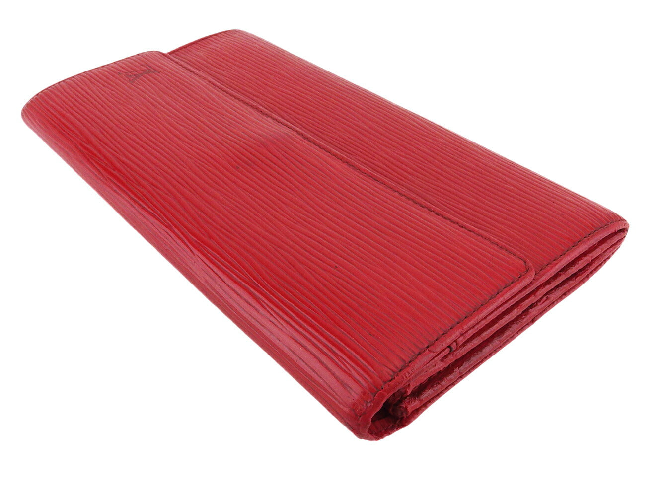 Louis Vuitton Long Purse M63577 Pochette Porto Red Gold Wallet Case