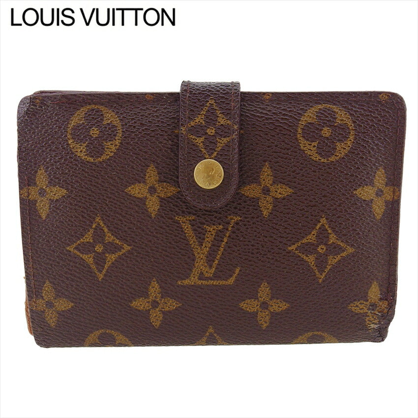 Louis Vuitton Bifold M61663 Portonevie Vienova Brown Beige Gold Wallet Case T20505