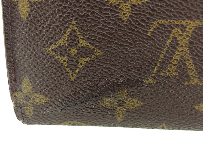 Louis Vuitton Bifold M61663 Portonevie Vienova Brown Beige Gold Wallet Case T20505