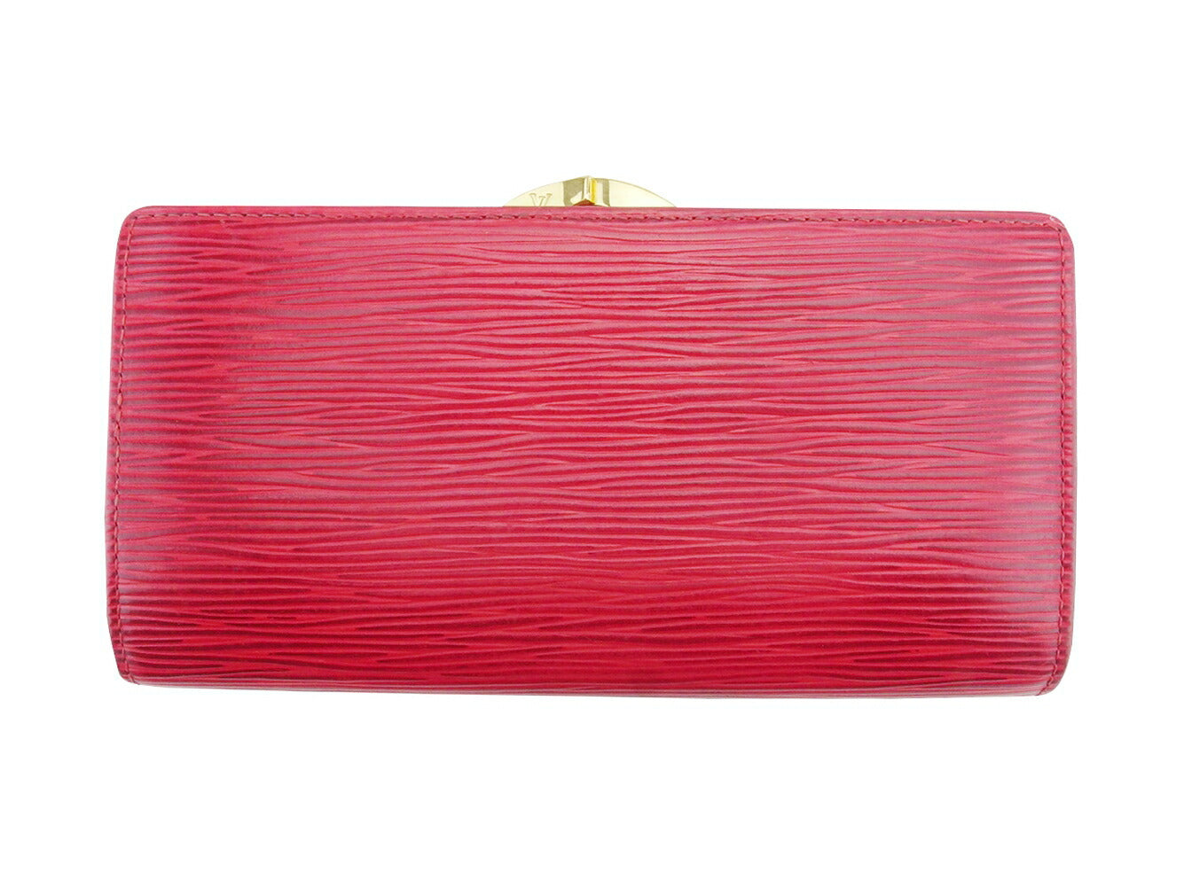 Louis Vuitton Long Purse M63257 Continental Vienova Red Gold Wallet Case