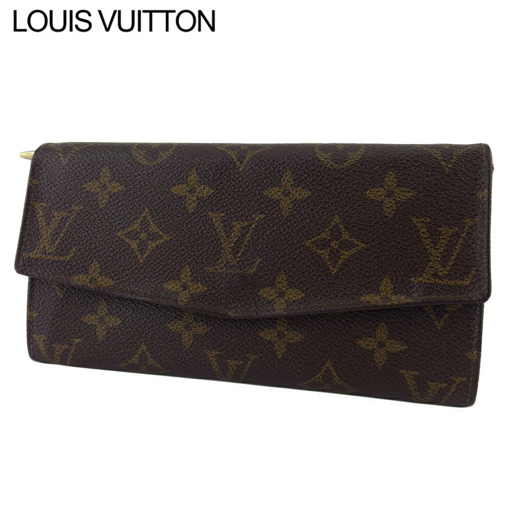 Louis Vuitton Long Purse No.212 Brown Beige Gold Wallet Case
