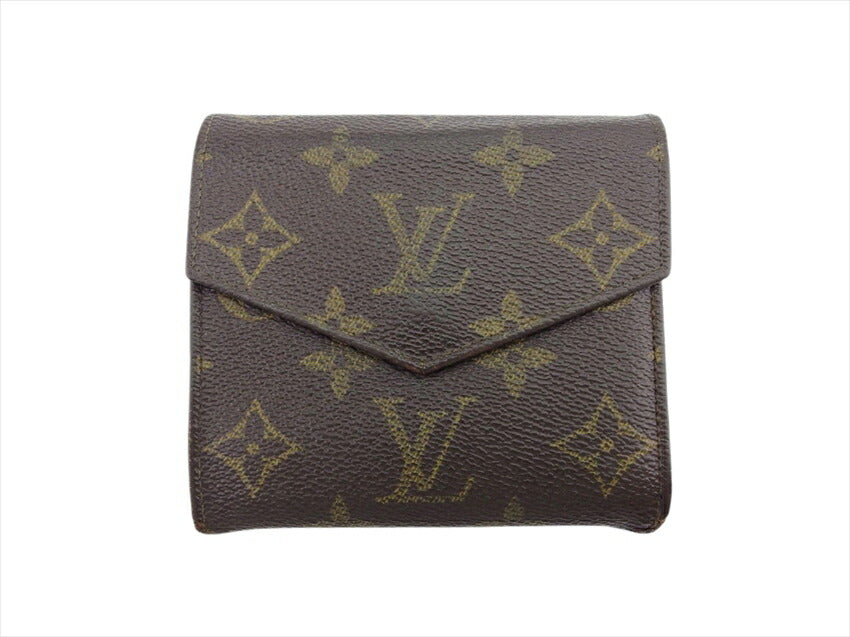 Louis Vuitton Bifold M61660 Portonebier Brown Beige Gold Wallet Case