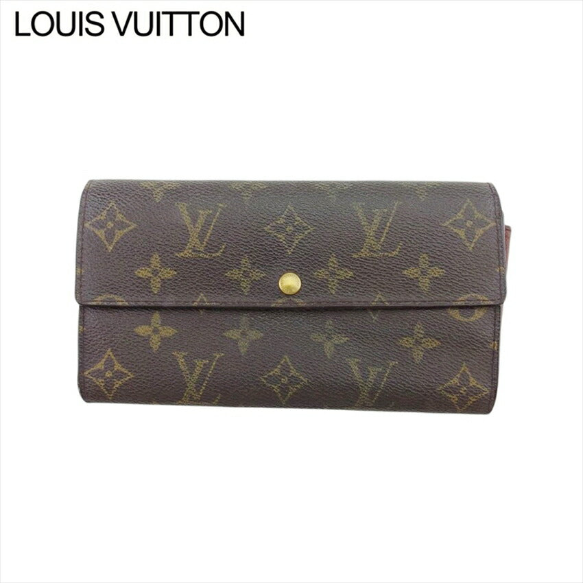 Louis Vuitton Long Purse M61725 Pochette Porto Brown Beige Gold Wallet Case T21304
