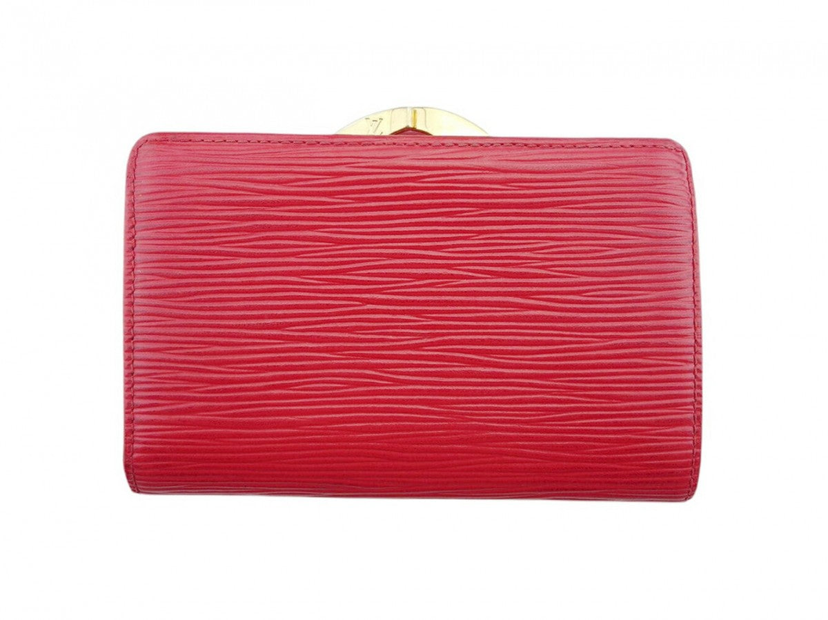 Louis Vuitton Bifold M63247 Castilian Portomonet Vievienova Red Wallet Case