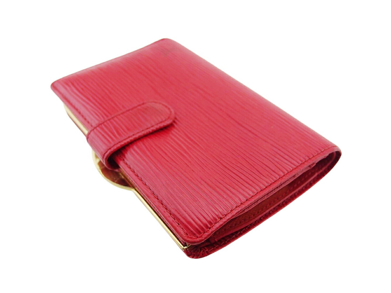 Louis Vuitton Bifold M63247 Castilian Portomonet Vievienova Red Wallet Case