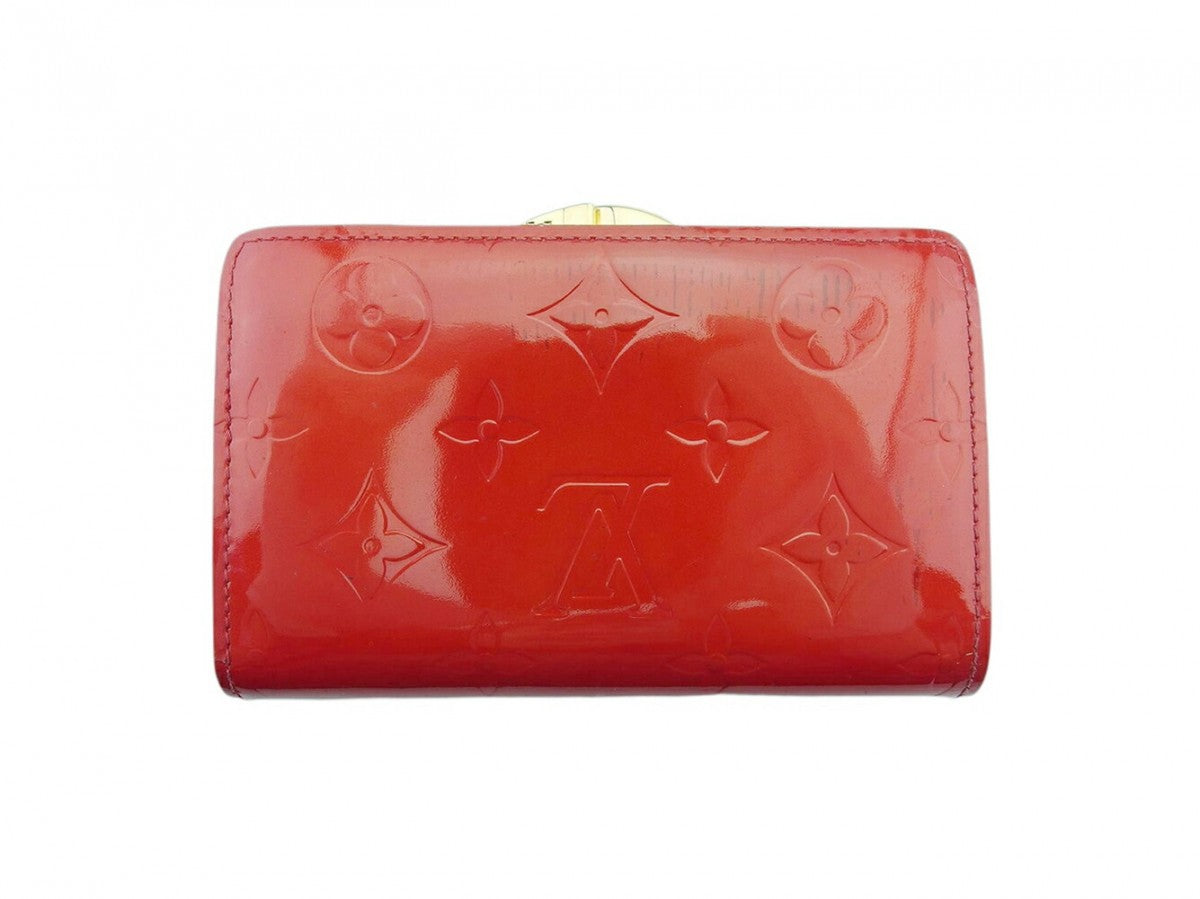 Louis Vuitton Bifold M91980 Pomdomur Portomonet Vievienova Red Wallet Case