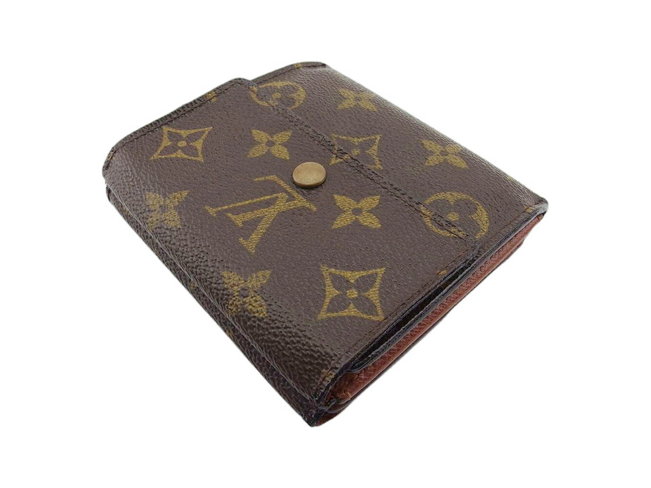 Louis Vuitton Bifold M61652 Porte Monnaie Billets Brown Beige Gold Wallet Case T21422