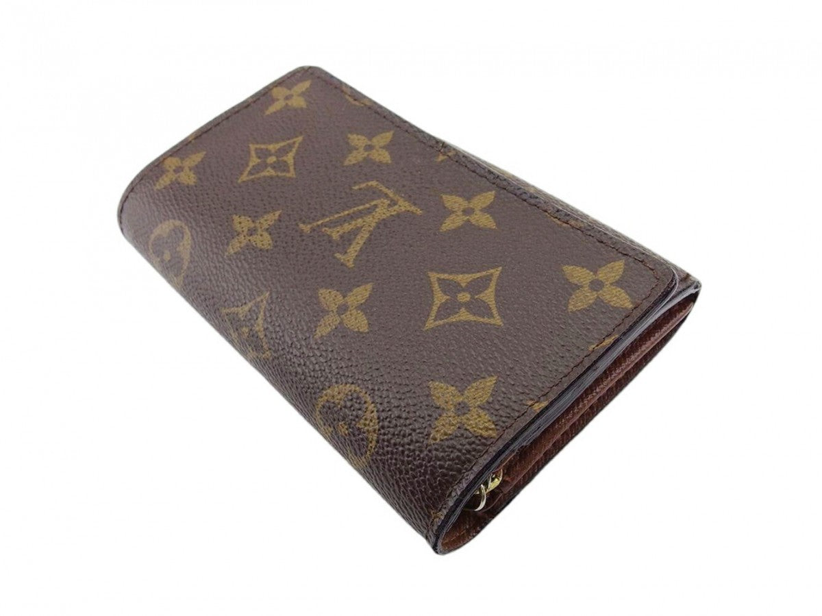 Louis Vuitton Long Purse M61736 Portefeuille Tresor Brown Beige Gold Wallet Case