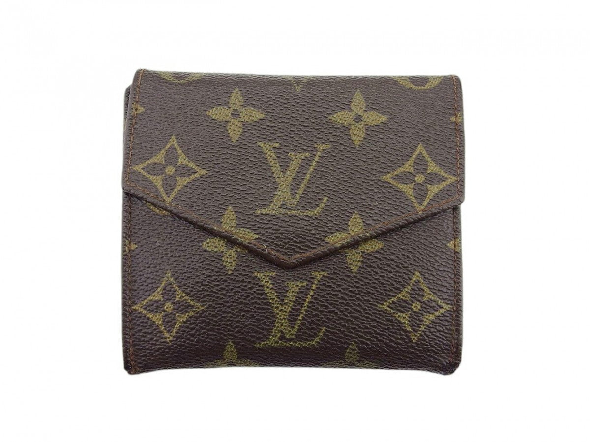 Louis Vuitton Bifold M61660 Portonebi old Brown Beige Gold Wallet Case T21475