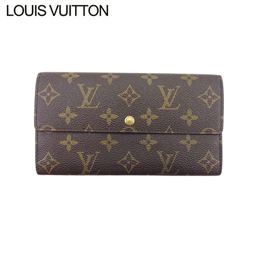 Louis Vuitton Long Purse M61725 Pochette Porto Brown Beige Gold Wallet Case