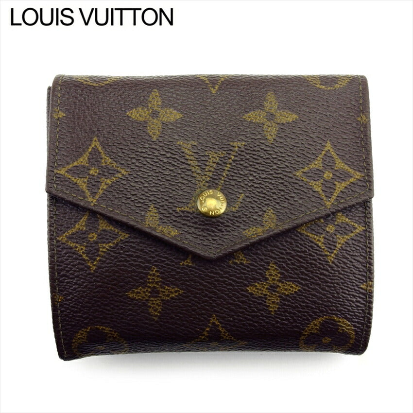 Louis Vuitton Bifold M61660 Portonebi old Brown Beige Gold Wallet Case T21687