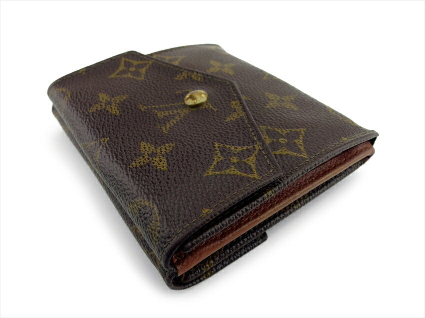 Louis Vuitton Bifold M61660 Portonebi old Brown Beige Gold Wallet Case T21687