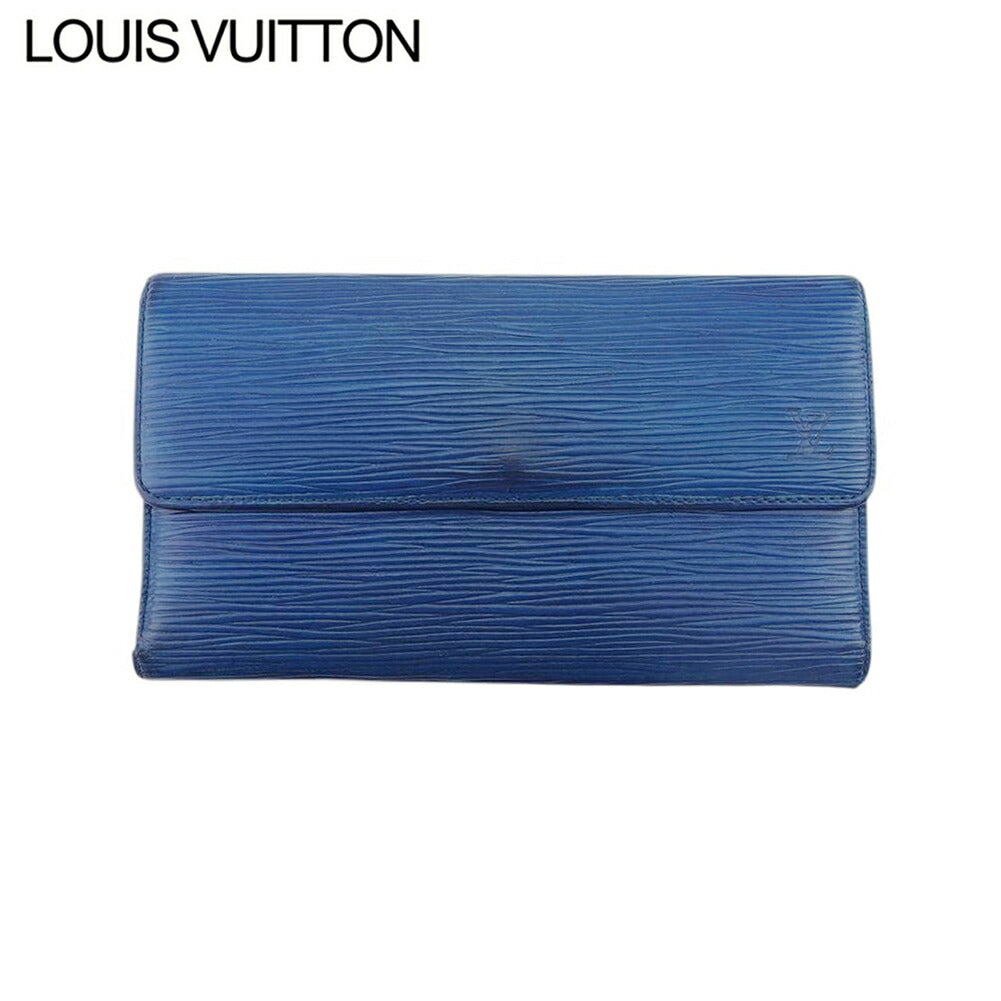 Louis Vuitton Long Purse M63385 Porte Tresor Blue Wallet Case