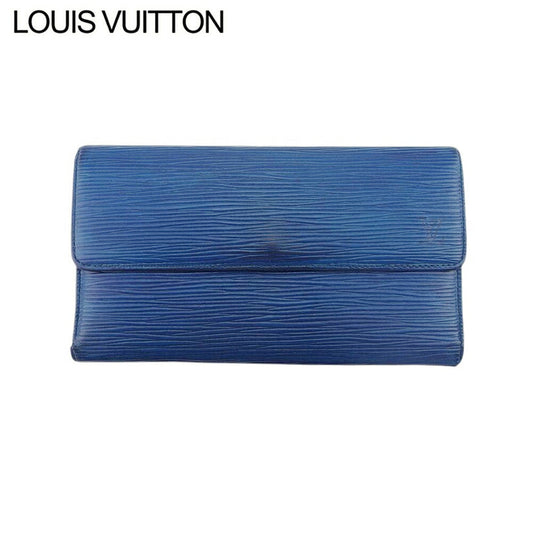 Louis Vuitton Long Purse M63385 Porte Tresor Blue Wallet Case