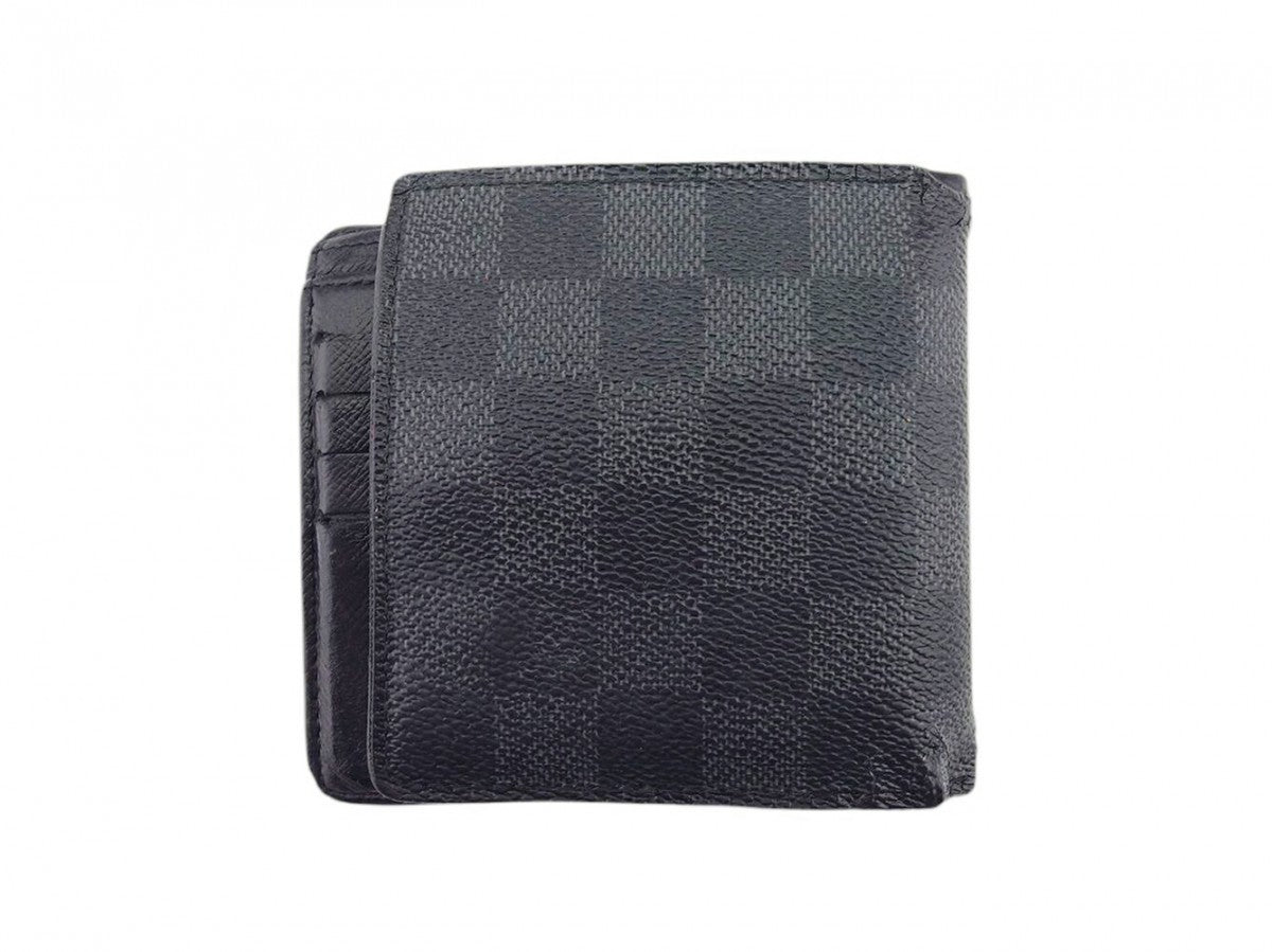 Louis Vuitton Bifold N62664 PortefeuilleMarco Black Grey Wallet Case