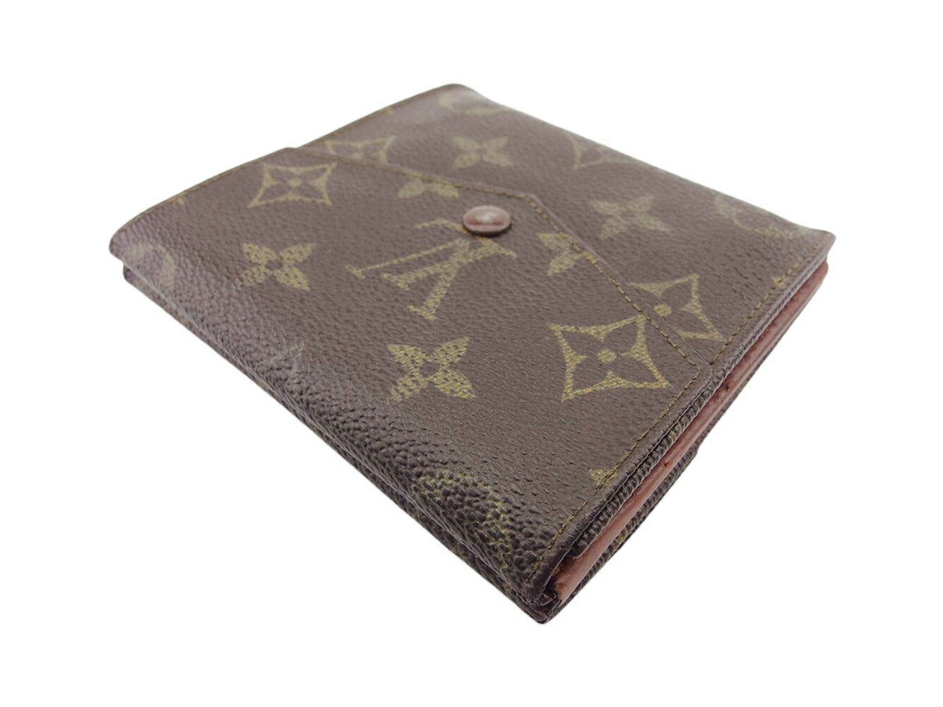 Louis Vuitton Bifold M61660 light Portonebi old Brown Wallet Case