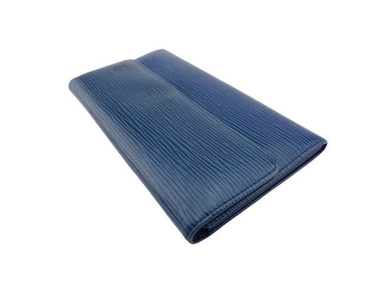 Louis Vuitton Long Purse M63565 Pochette Porto Blue Wallet Case